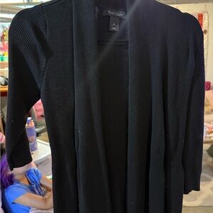 White House Black Market Ribbed Black Cardigan